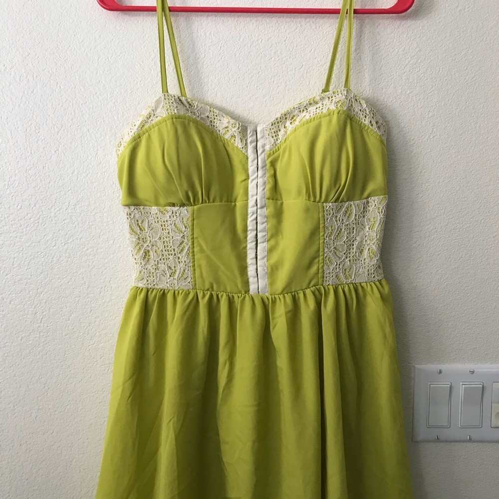 Margo & Sebastian Chartreuse Dress! Summer dress! - Picture 3 of 7